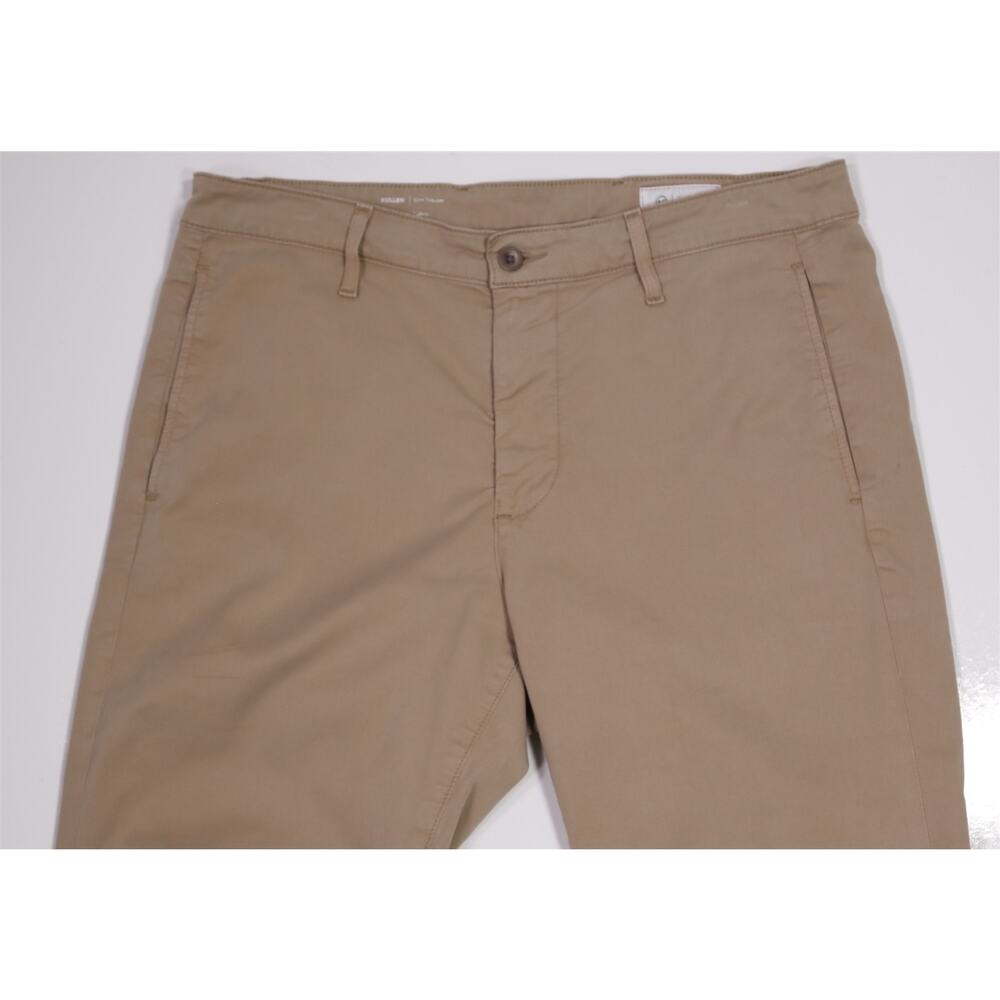 AG Adriano Goldschmied Kulley Tan Slim Fit Cotton Flat Front Chino Pants 35x32